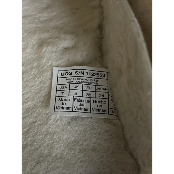 UGG Tazz II Shoes Womens Size 7 Chestnut Suede Platform Sheepskin Slippers - Picture 10 of 12